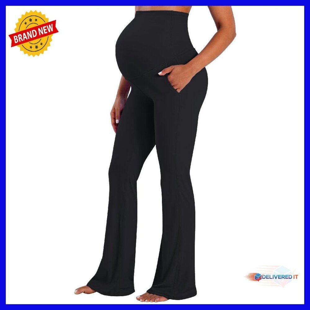 Maternity Flare Leggings with Pockets, Buttery Soft Yoga Pants